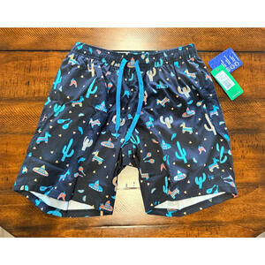 Tipsy Elves, Men's Midnight Fiesta Board / Stretch Swim Trunks, Size Medium